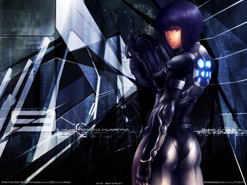 Female Soldier with Gun — Blue, Dramatic