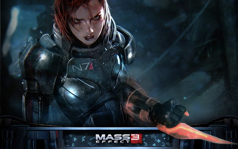 Female Soldier with Knife — Black, Dramatic