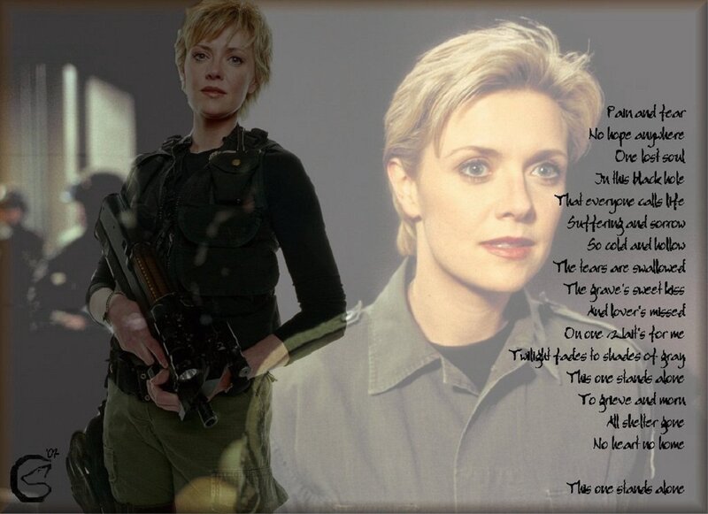 Female soldier with rifle