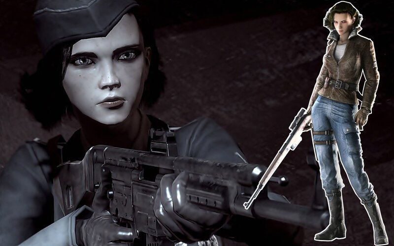Female Soldier with Rifle — Black, Serious, 3d Render