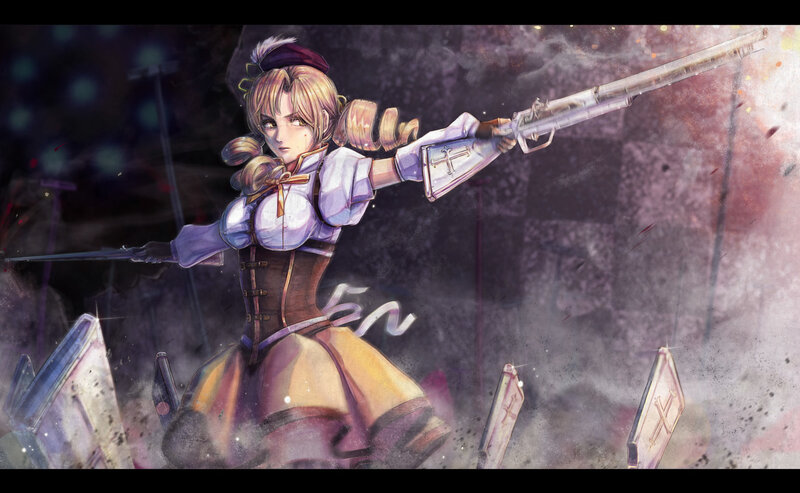 Female Soldier with Rifle — Purple