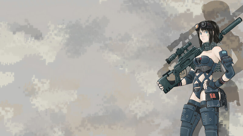 female soldier with sniper rifle