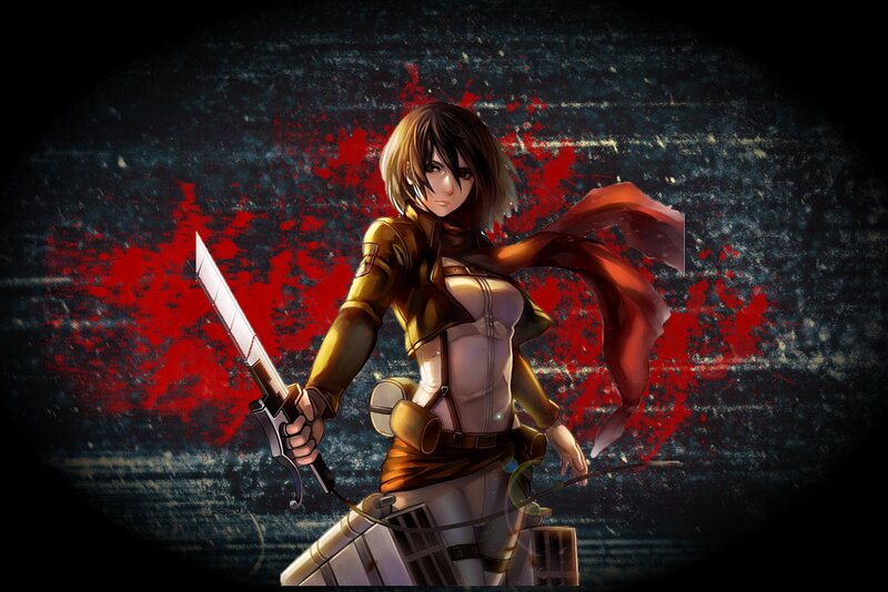 Female Soldier with Sword — Red, Dramatic, Anime