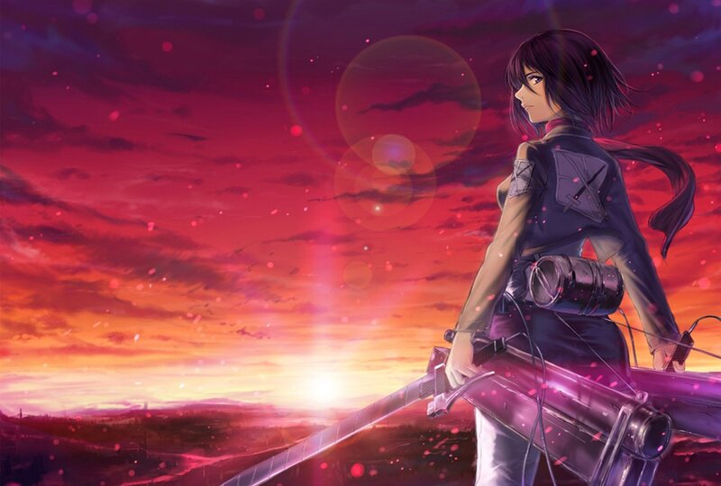 Female Soldier with Sword — Red, Dramatic