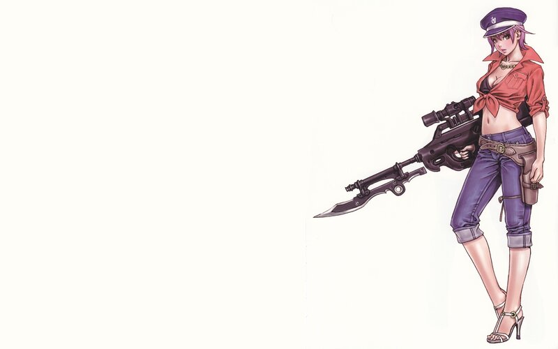 female soldier with weapon