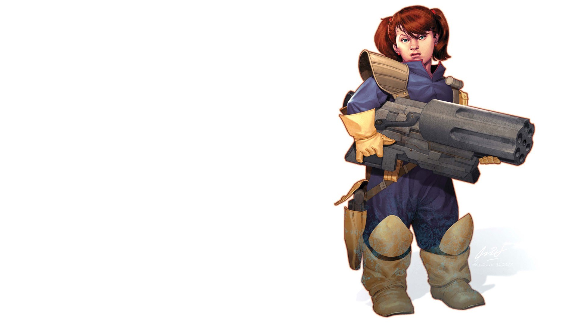 female soldier with weapon