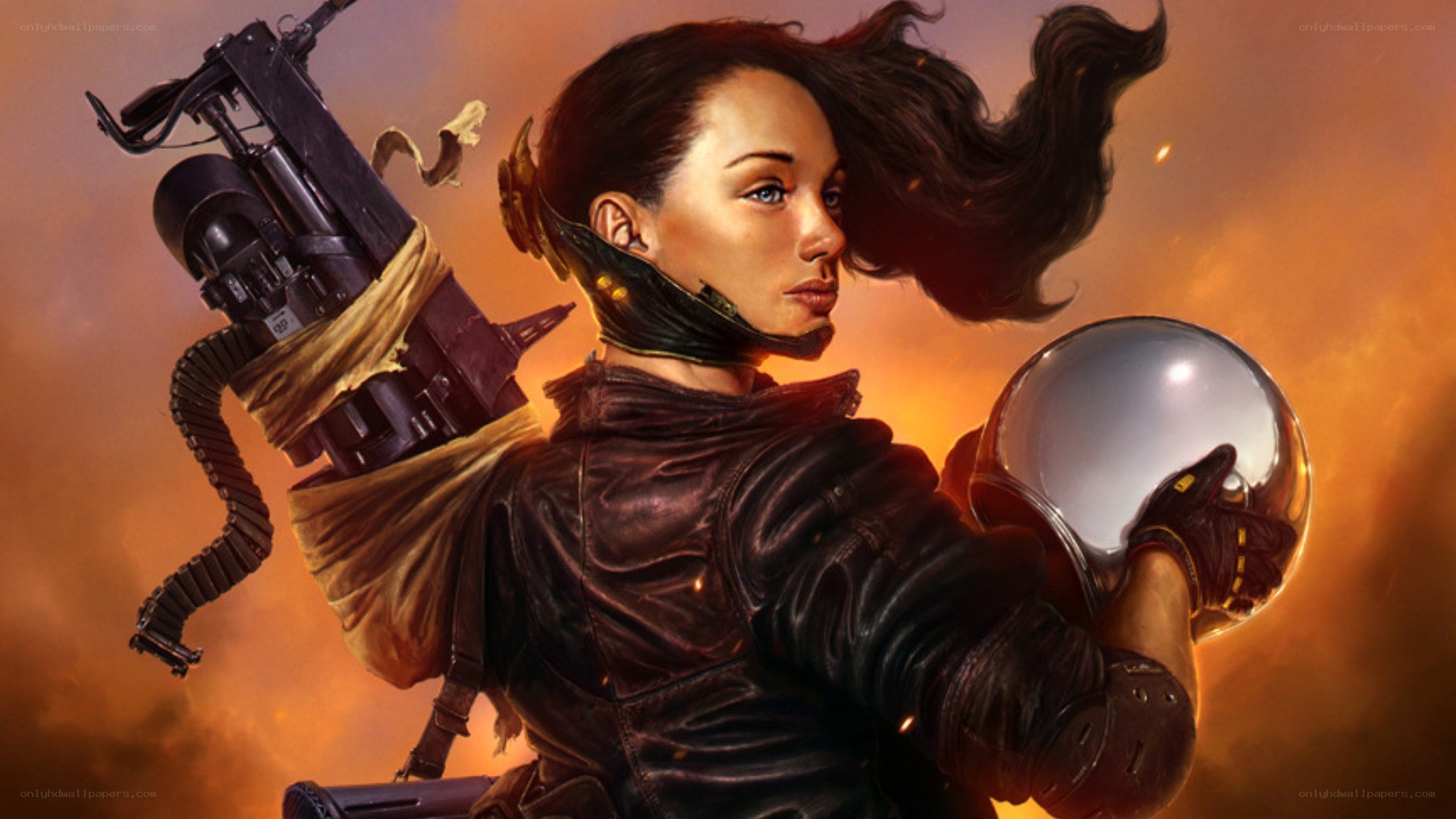 female soldier with weapon