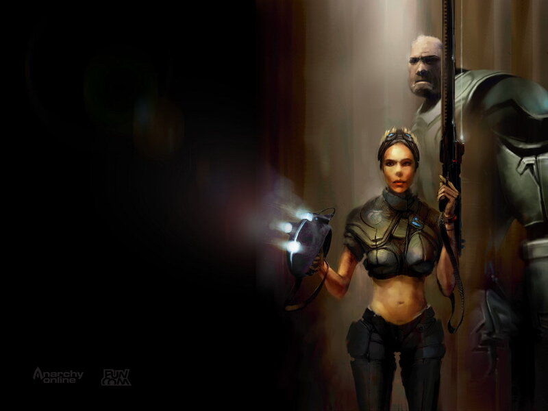 Female Soldier with Weapon — Black