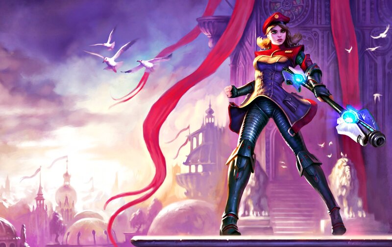Female Soldier with Weapon — Purple