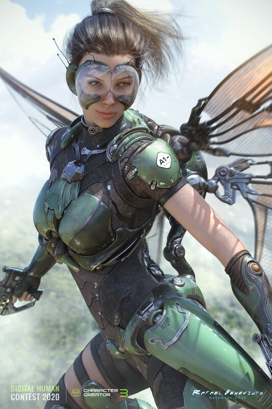 Female Soldier with Wings