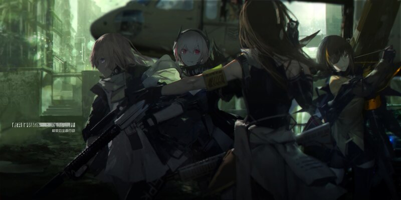 Female Soldiers in Combat — Green, Dramatic