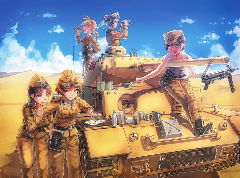 Female Soldiers with Tank