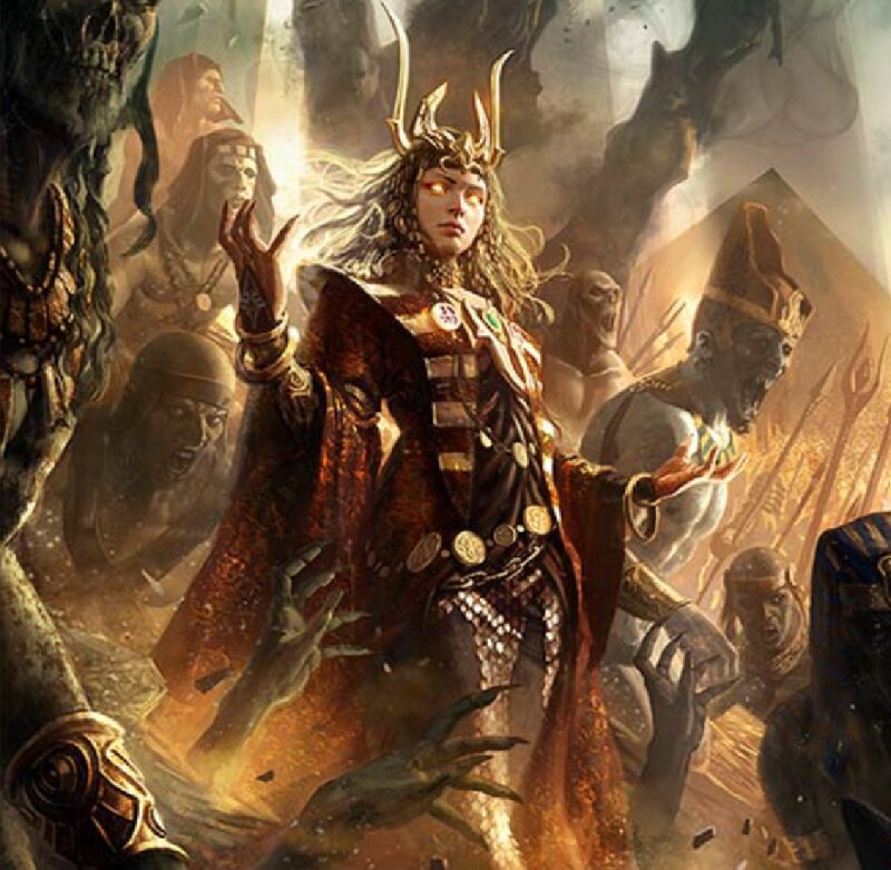 Female Sorcerer with Glowing Eyes