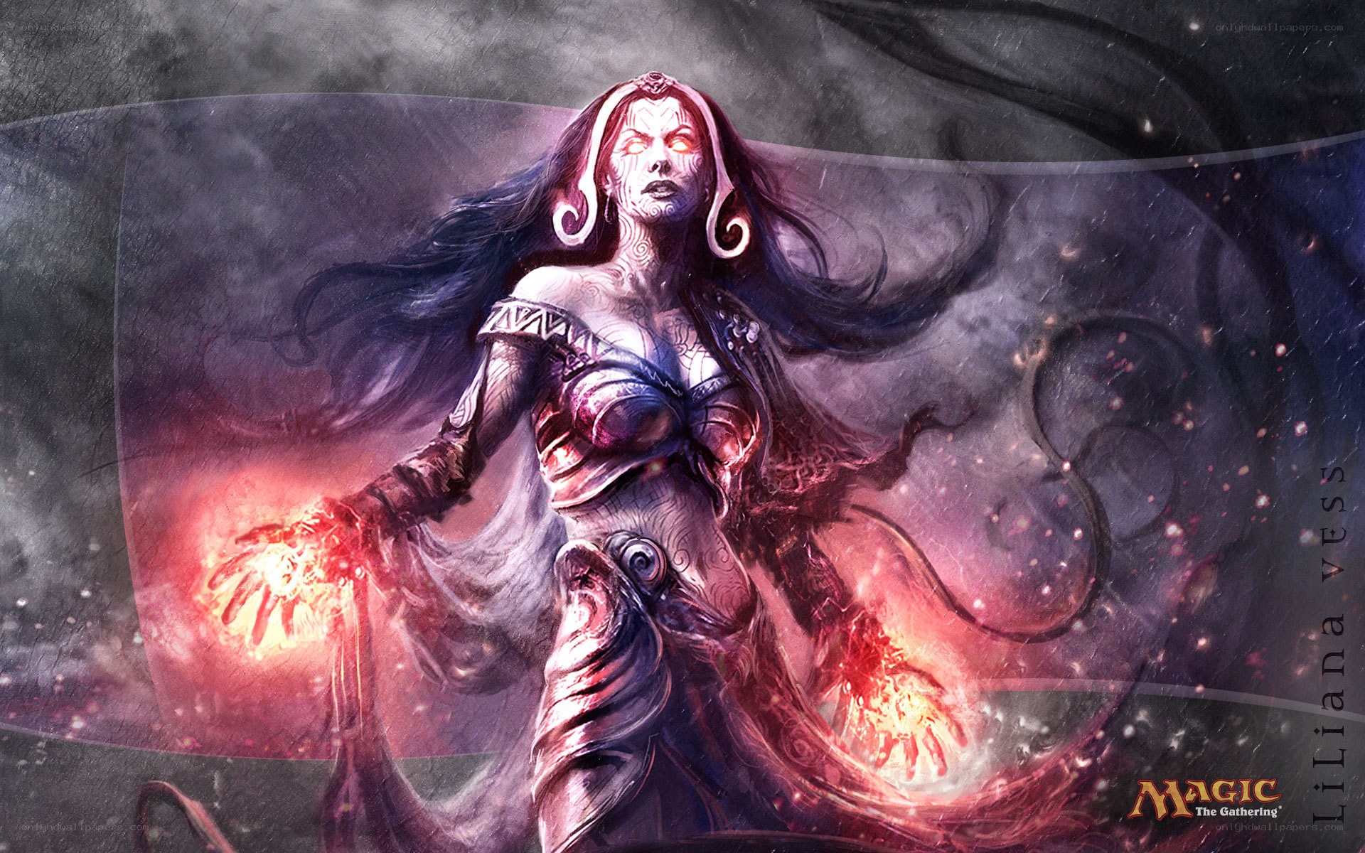 female sorceress casting fire magic
