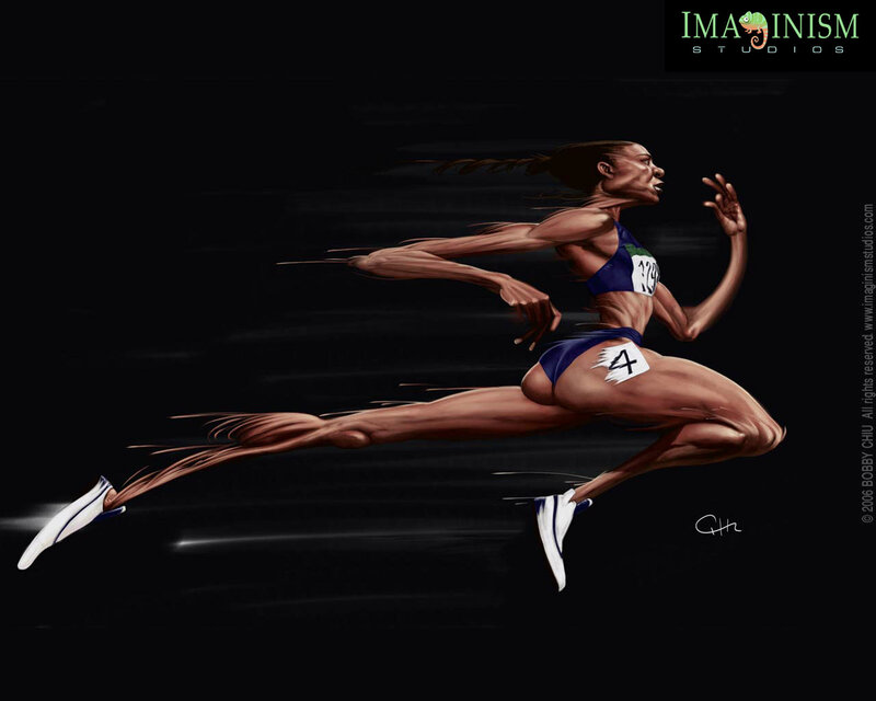 Female Sprinter in Motion