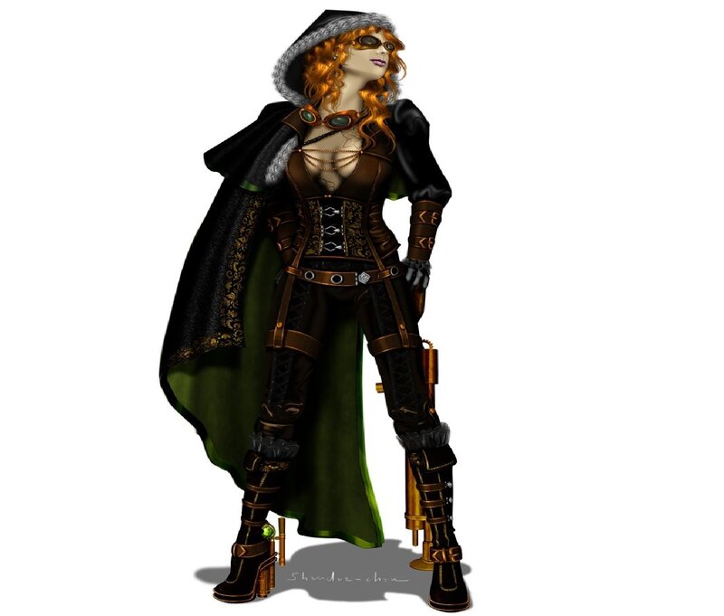 Female Steampunk Character — Black