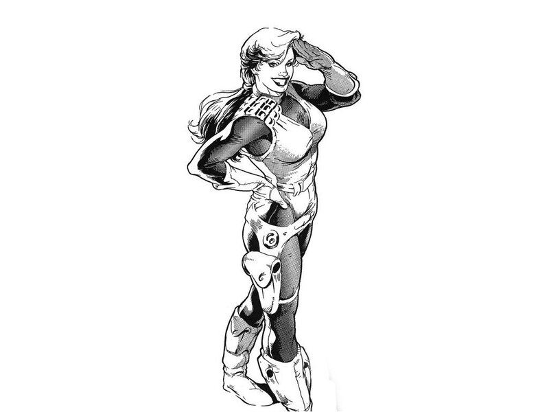 Female Superhero Character — Black, Confident, Manga