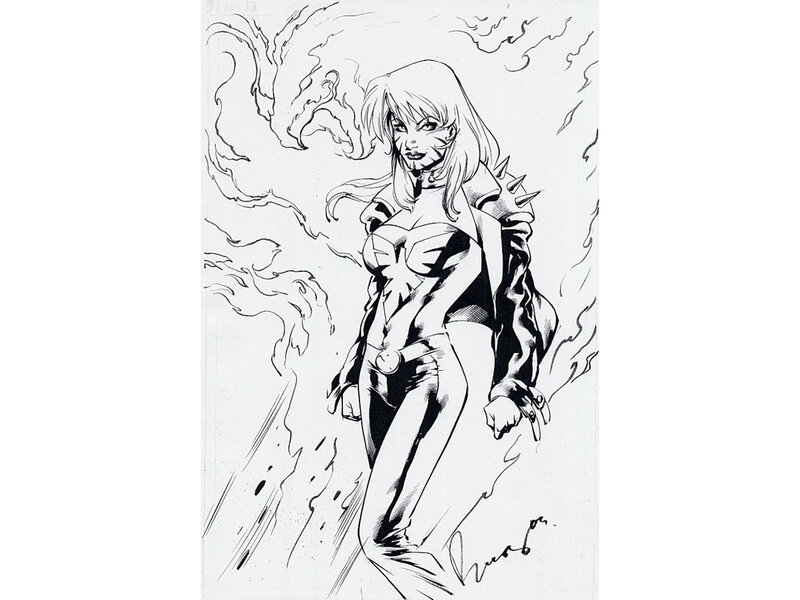 Female Superhero Character — Black, Dramatic, Manga