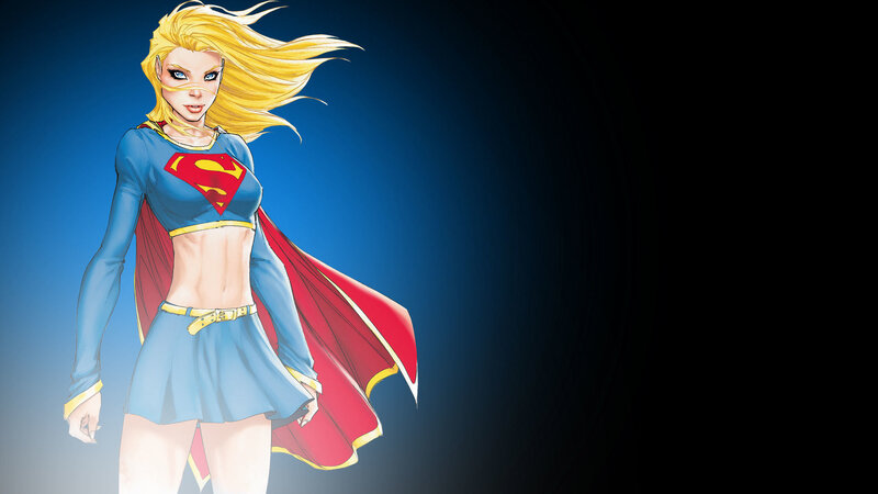 Female Superhero Character — Blue, Dramatic