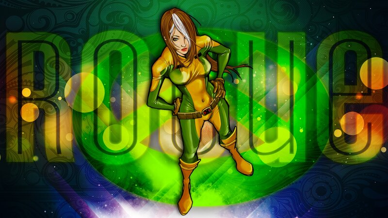 Female Superhero Character — Green, Dynamic, Digital Art