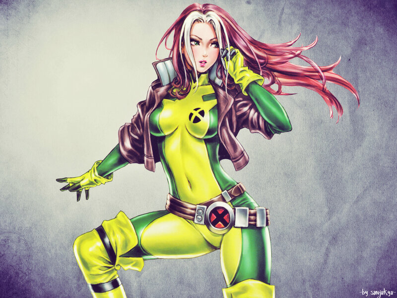 Female Superhero Character — Green, Dynamic