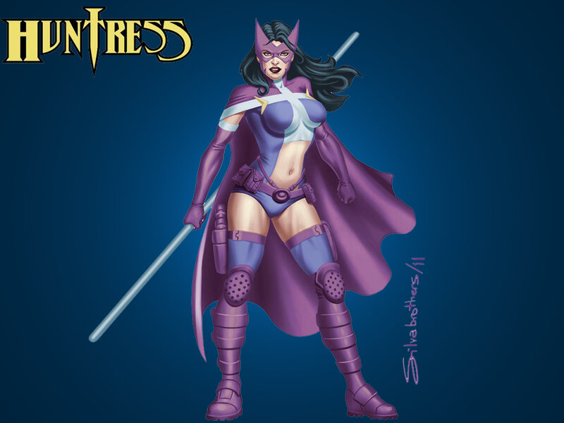Female Superhero Character — Purple, Dramatic, Digital Art