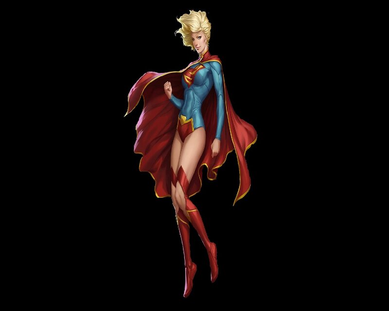 Female Superhero Character — Red, Confident, Digital Art
