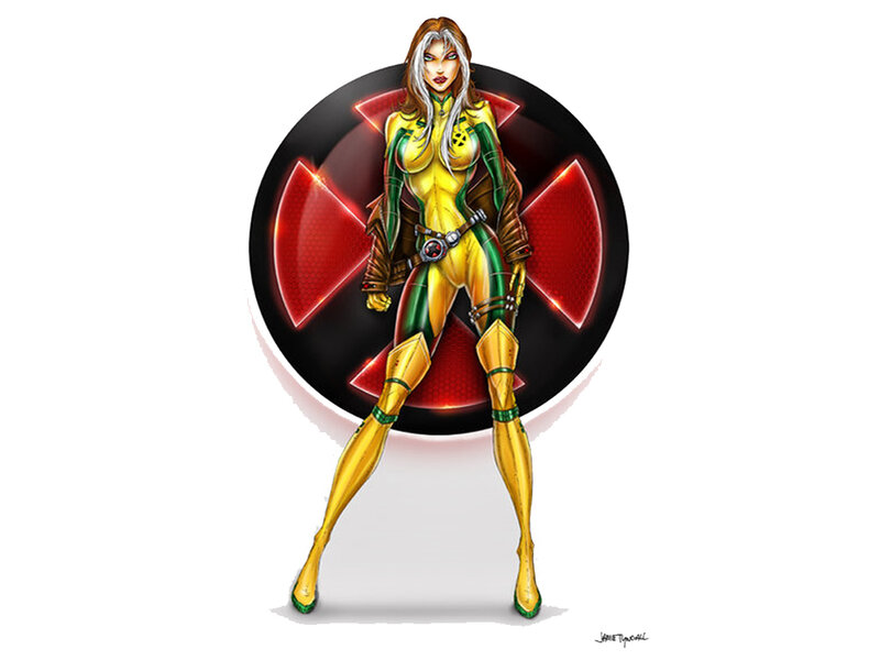 Female Superhero Character — Yellow, Confident, Digital Art