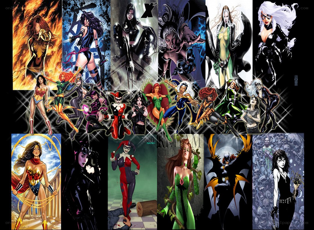 Female superhero collage
