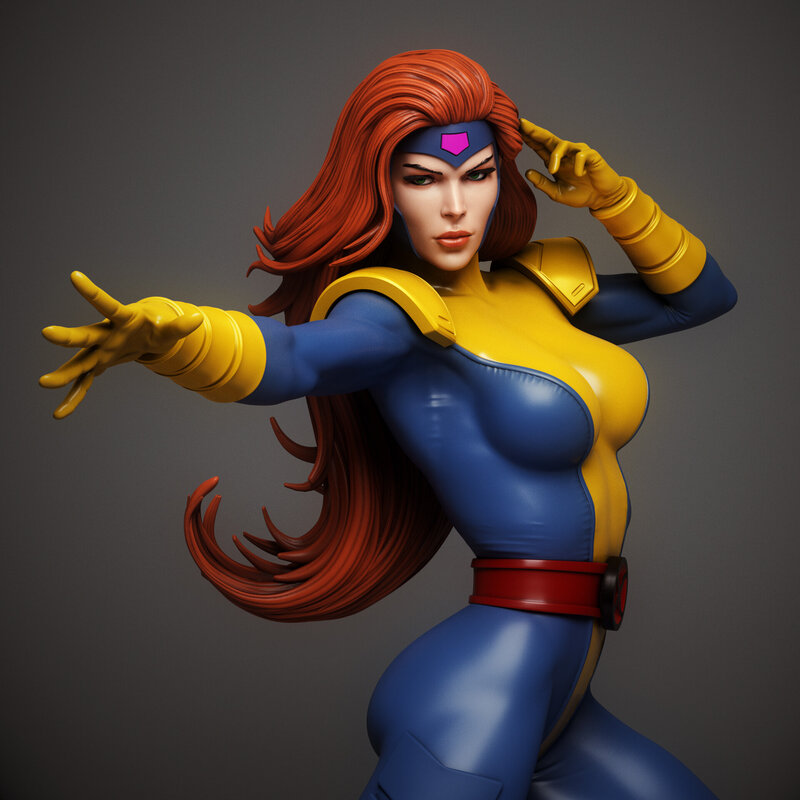 Female Superhero Figure — Blue