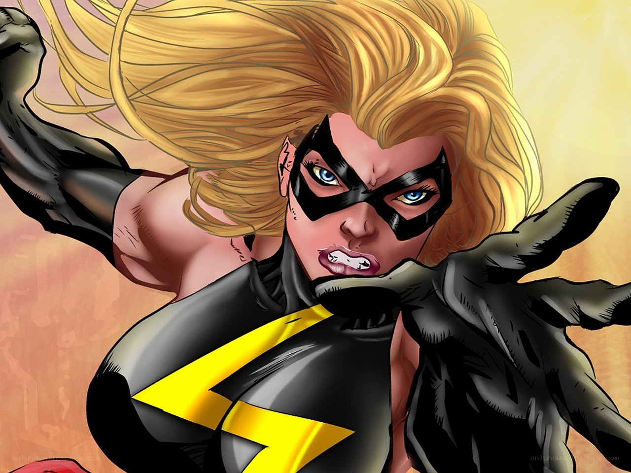 female superhero in action