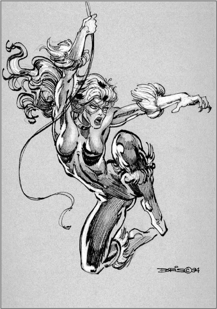 female superhero in action