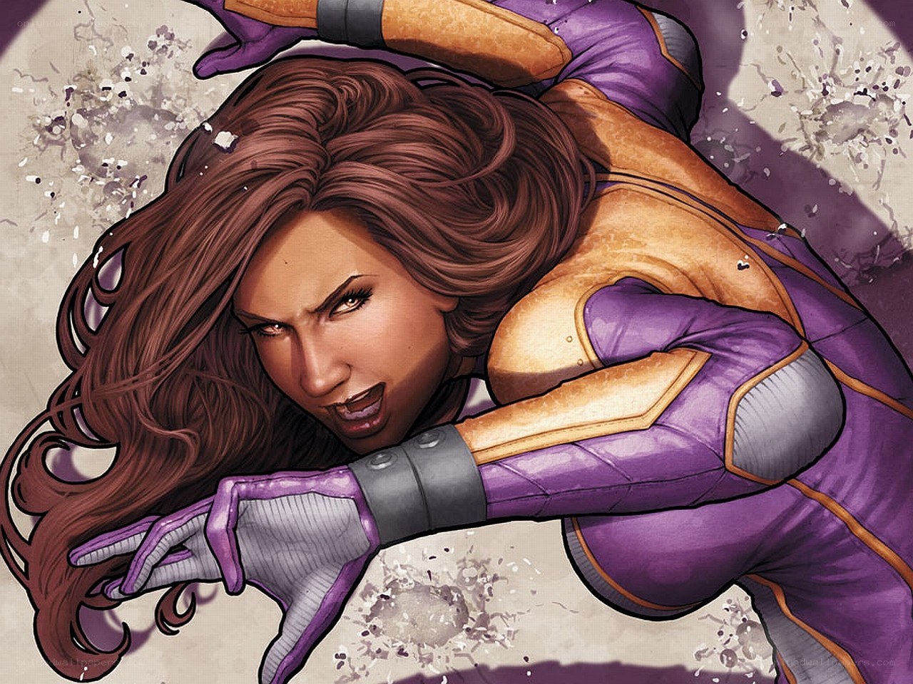 female superhero in action