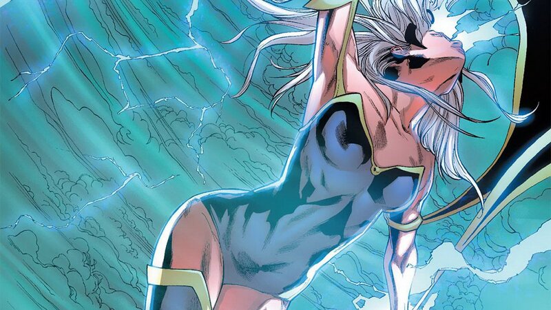 Female Superhero in Action — Blue, Dramatic