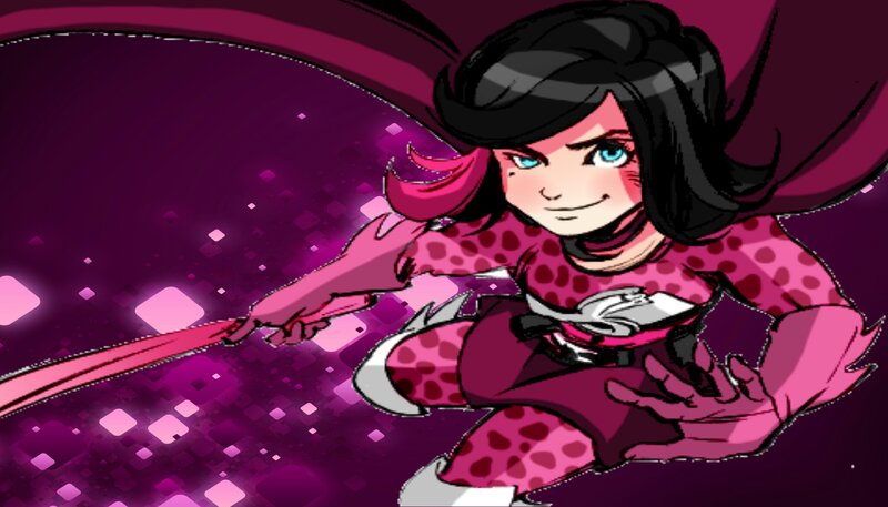 Female Superhero in Action — Purple, Dynamic