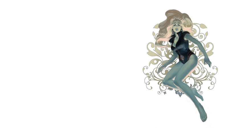 female superhero in black suit