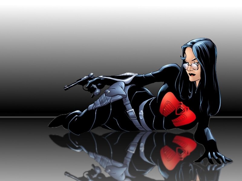 female superhero in black suit