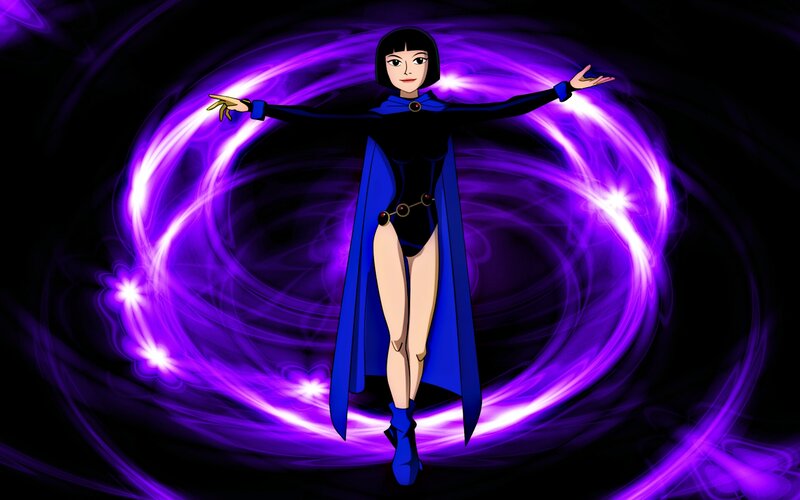 Female Superhero in Cape — Purple