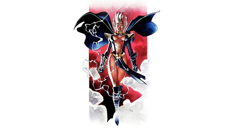 Female Superhero in Costume — Red