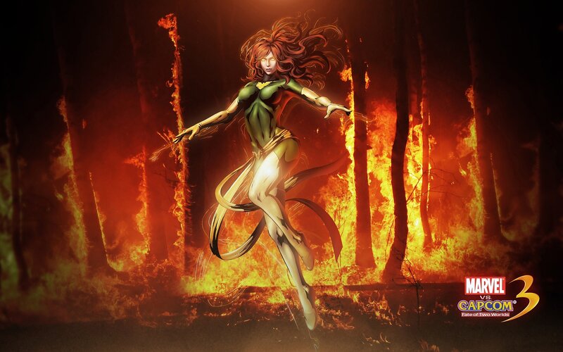 Female Superhero in Flames — Orange