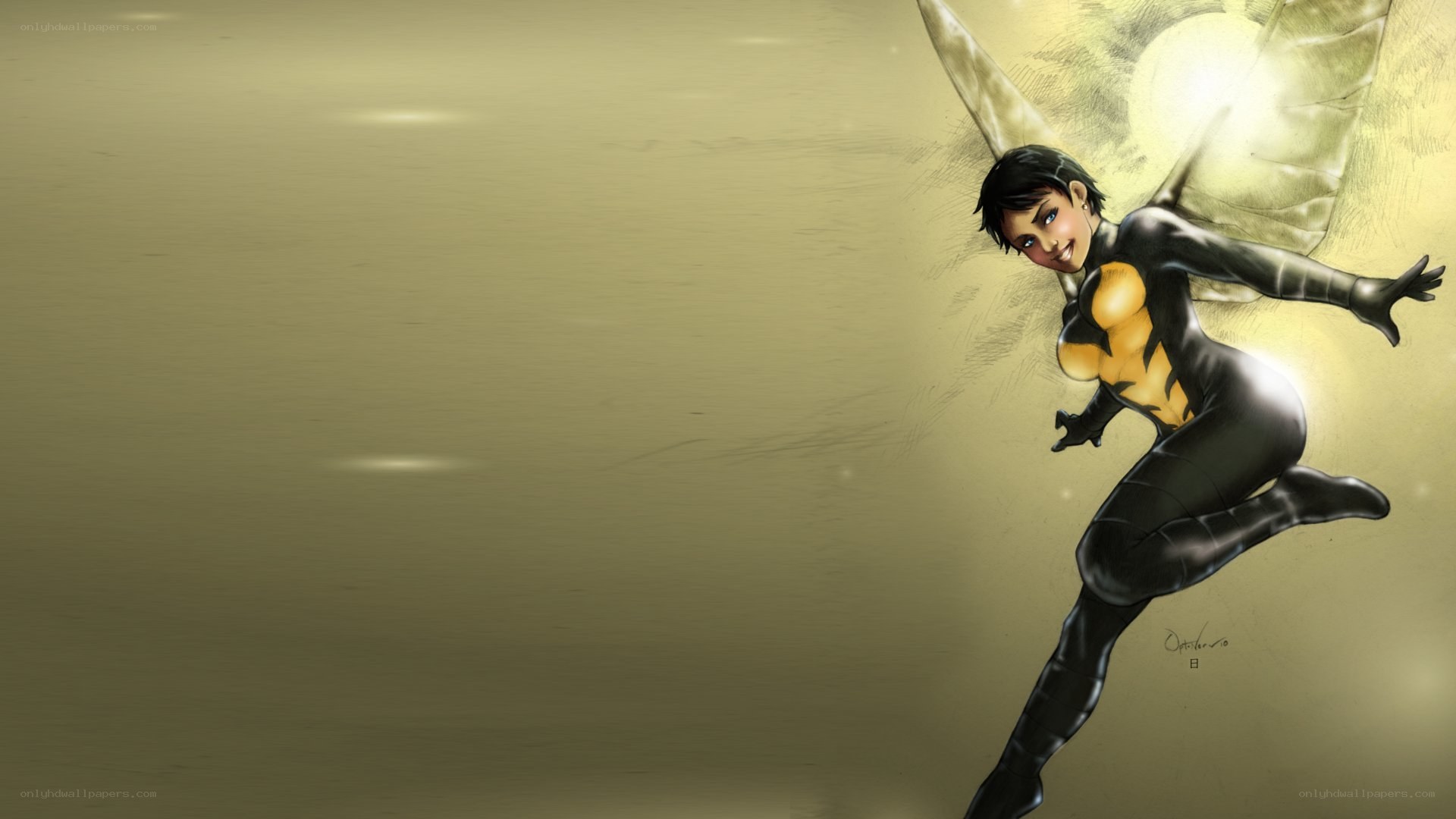 female superhero in flight