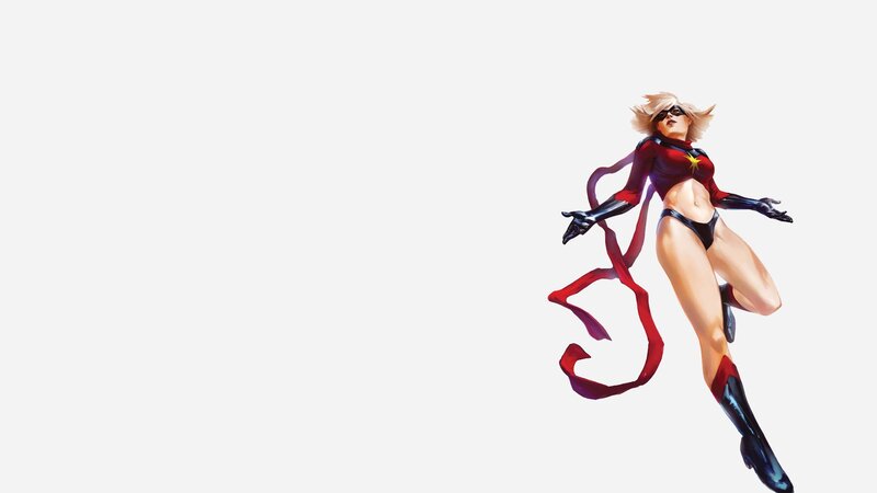 Female Superhero in Flight — Red, Dynamic, Comic, Sunglasses, Cape