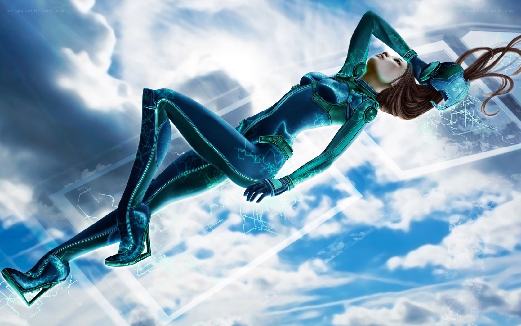 female superhero in flight