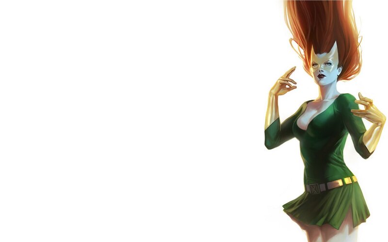 female superhero in green suit