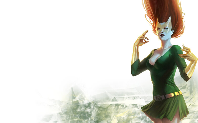 female superhero in green suit