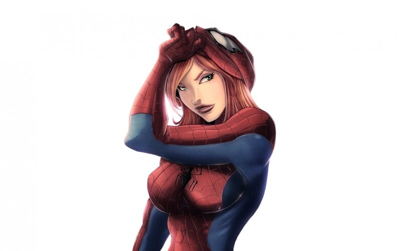 Female Superhero in Red Suit — Confident