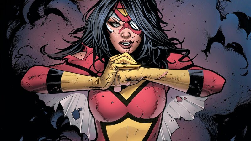 Female Superhero in Red Suit — Dramatic, Comic, Mask