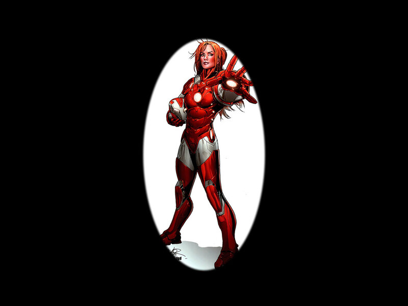Female Superhero in Red Suit — Dramatic, Comic