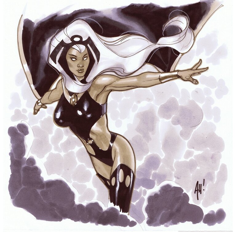 female superhero in white hood
