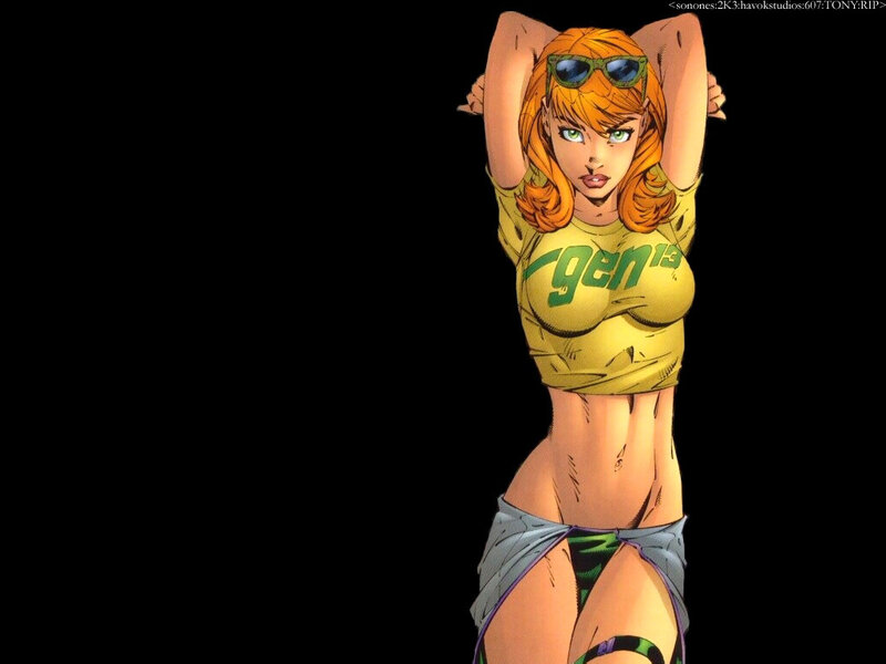 female superhero in yellow shirt